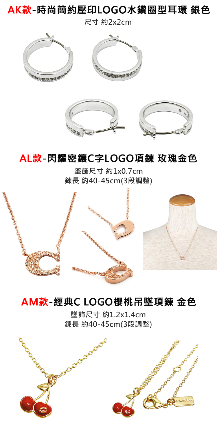 AK款時尚簡約壓印LOGO水鑽圈型耳環 銀色