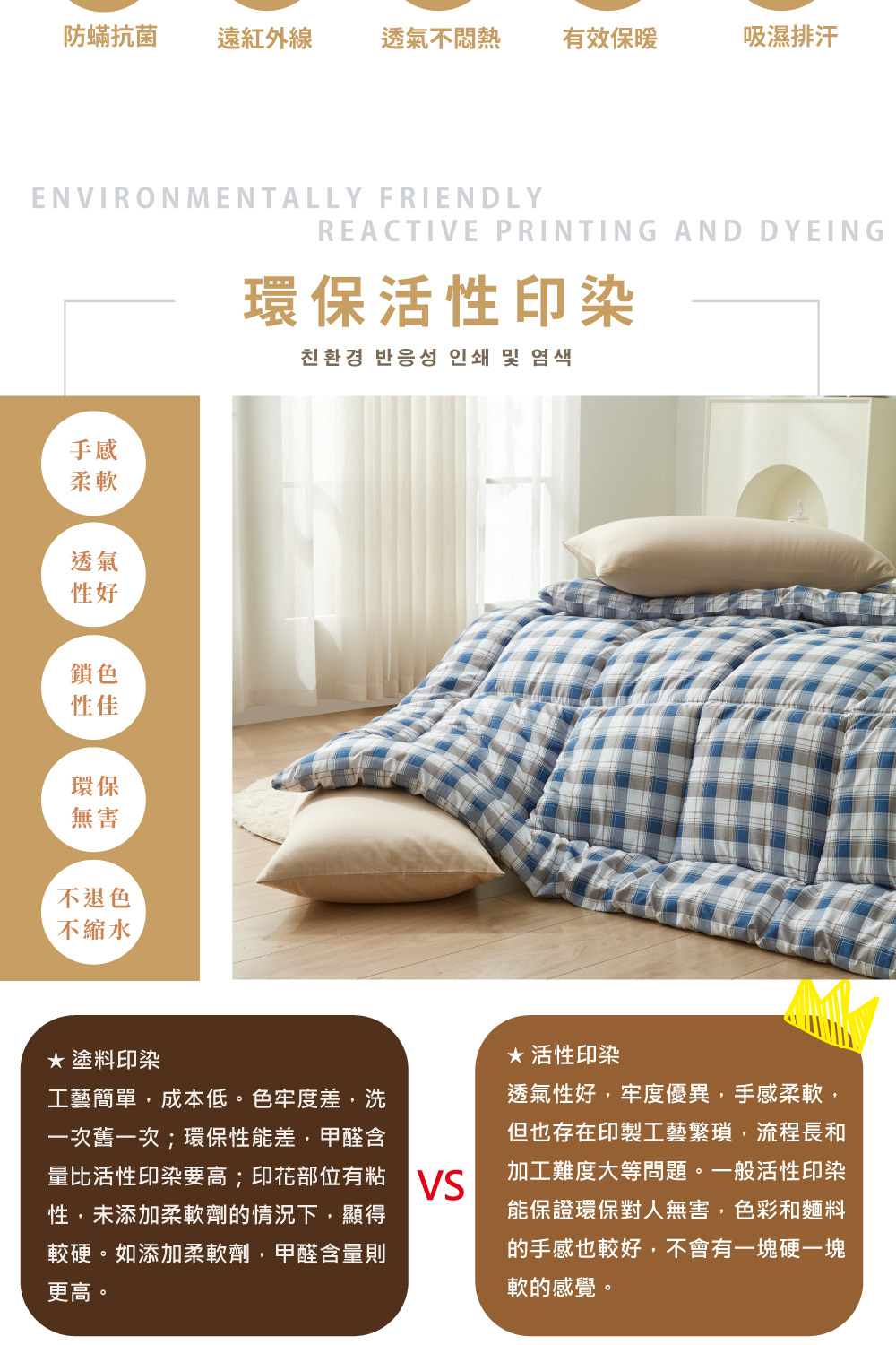 工藝簡單,成本低。色牢度差,洗