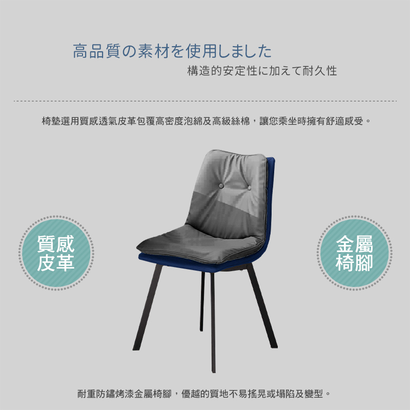 BODEN 格力工業風皮革餐椅/單椅/休閒椅/洽談椅/商務椅