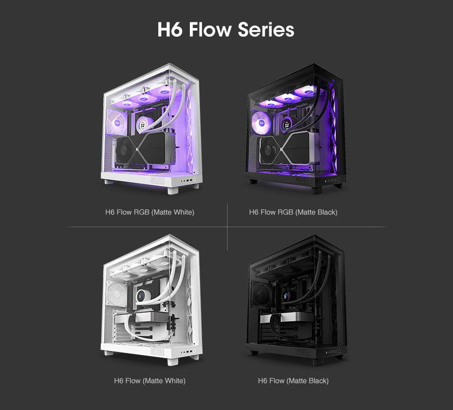 NZXT 恩傑 H6 Flow RGB ATX 玻璃側透電腦