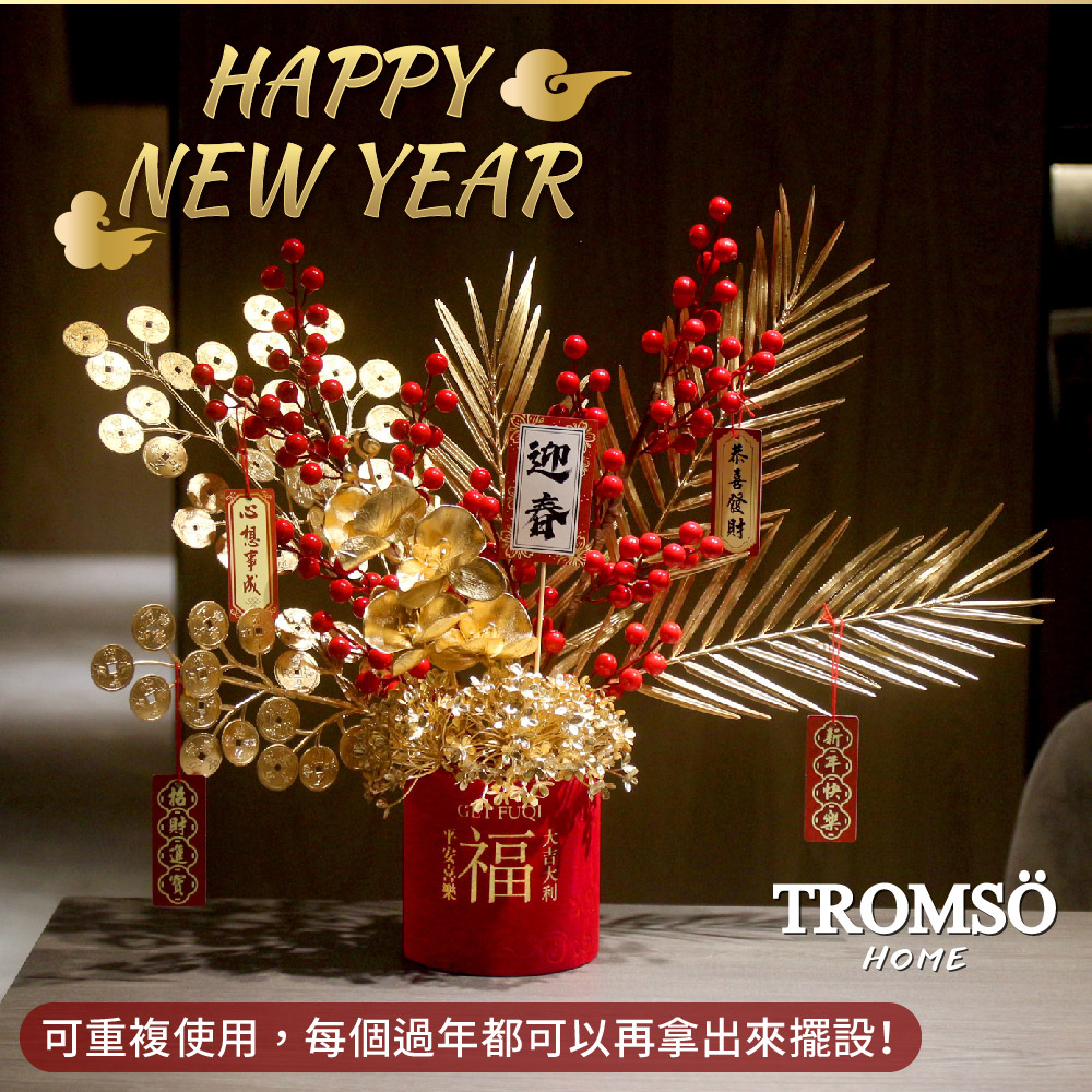 TROMSO 金喜發財果新年花禮花籃B系列-小(多款任選) 