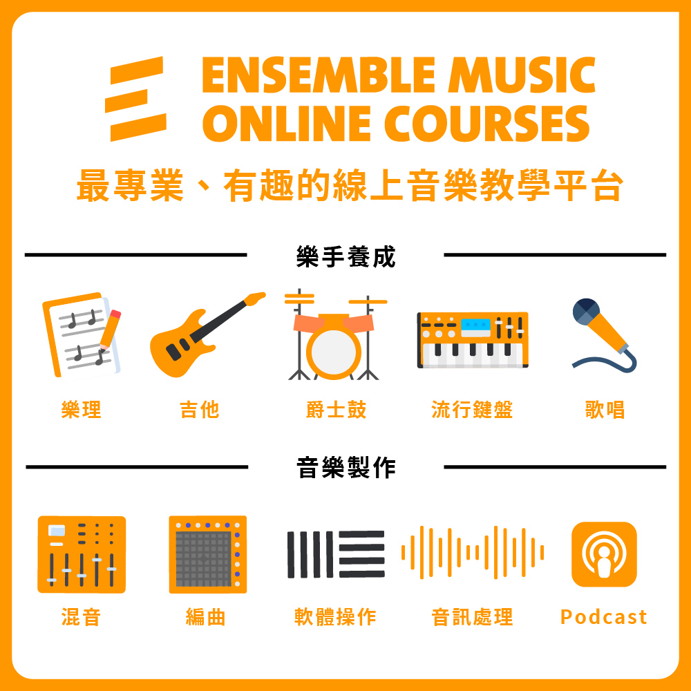 揚聲堡音樂線上教學 流行樂理/音樂創作 超值課程優惠組合 -