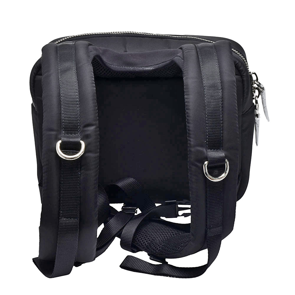 PRADA 普拉達 經典尼龍橫式後背包(黑色/綠2VZ044