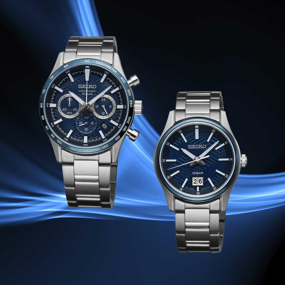 SEIKO 精工 CS系列 輪胎紋計時手錶-藍43mm(SS