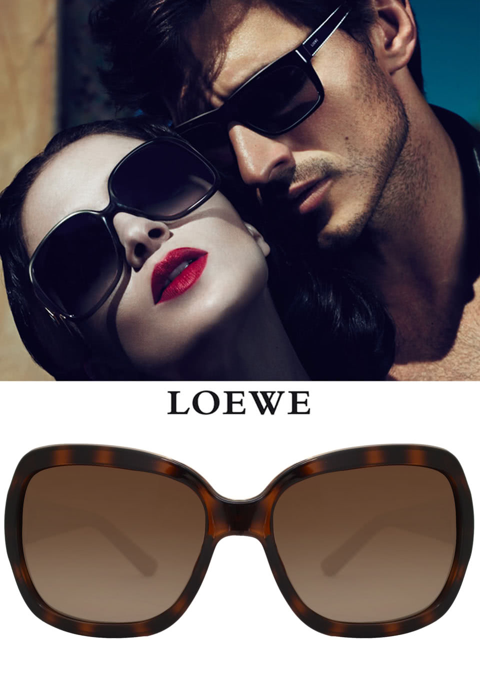 LOEWE 羅威 質感金屬皮革鏡腳太陽眼鏡(琥珀/咖啡 SL
