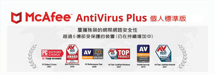 McAfee AntiVirus Plus 2024 個人標