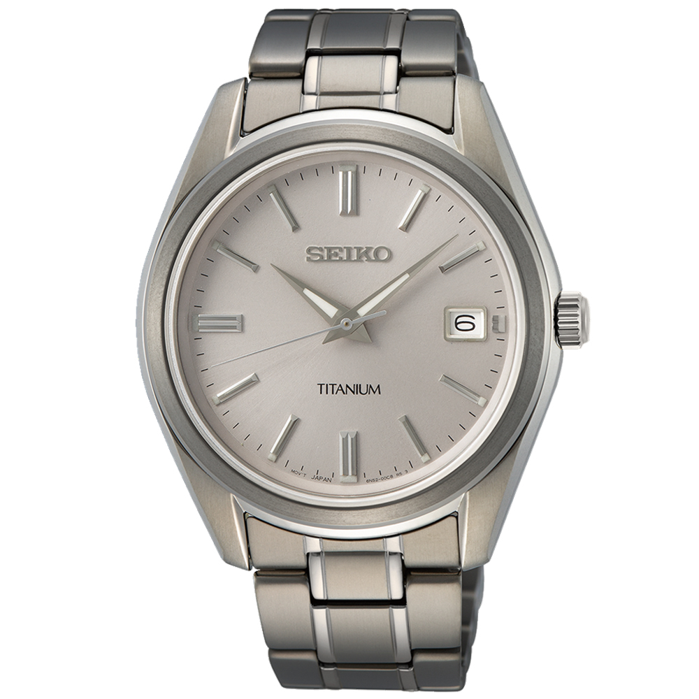SEIKO 精工 CS系列 鈦金屬 簡約石英腕錶(SUR36