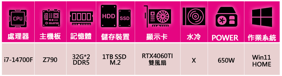 微星平台 i7二十核Geforce RTX4060TI Wi