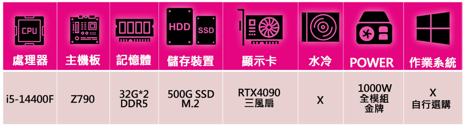 微星平台 i5十核Geforce RTX4090{彩虹思}電