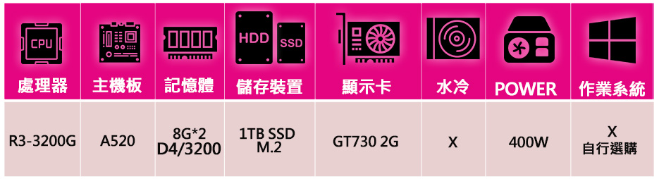 NVIDIA R3四核GT730{微風拂面}文書電腦(R3-