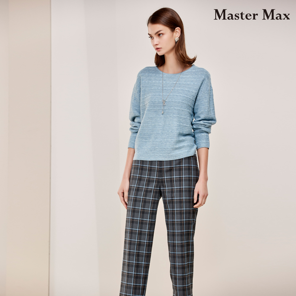 Master Max 羊毛格紋九分直筒褲(8323035) 