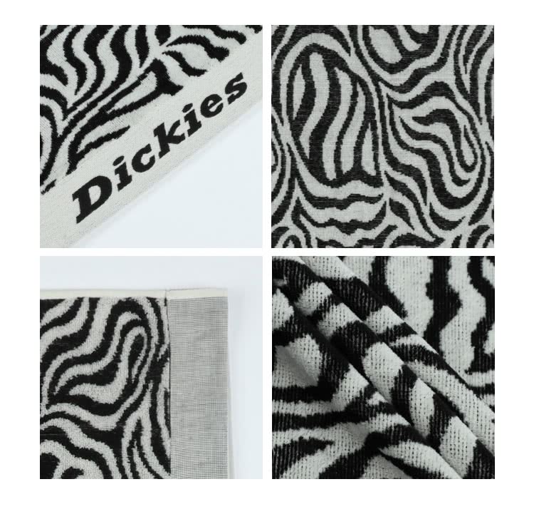 Dickies 男女款白色斑馬紋純棉品牌文字印花舒適柔軟毛巾
