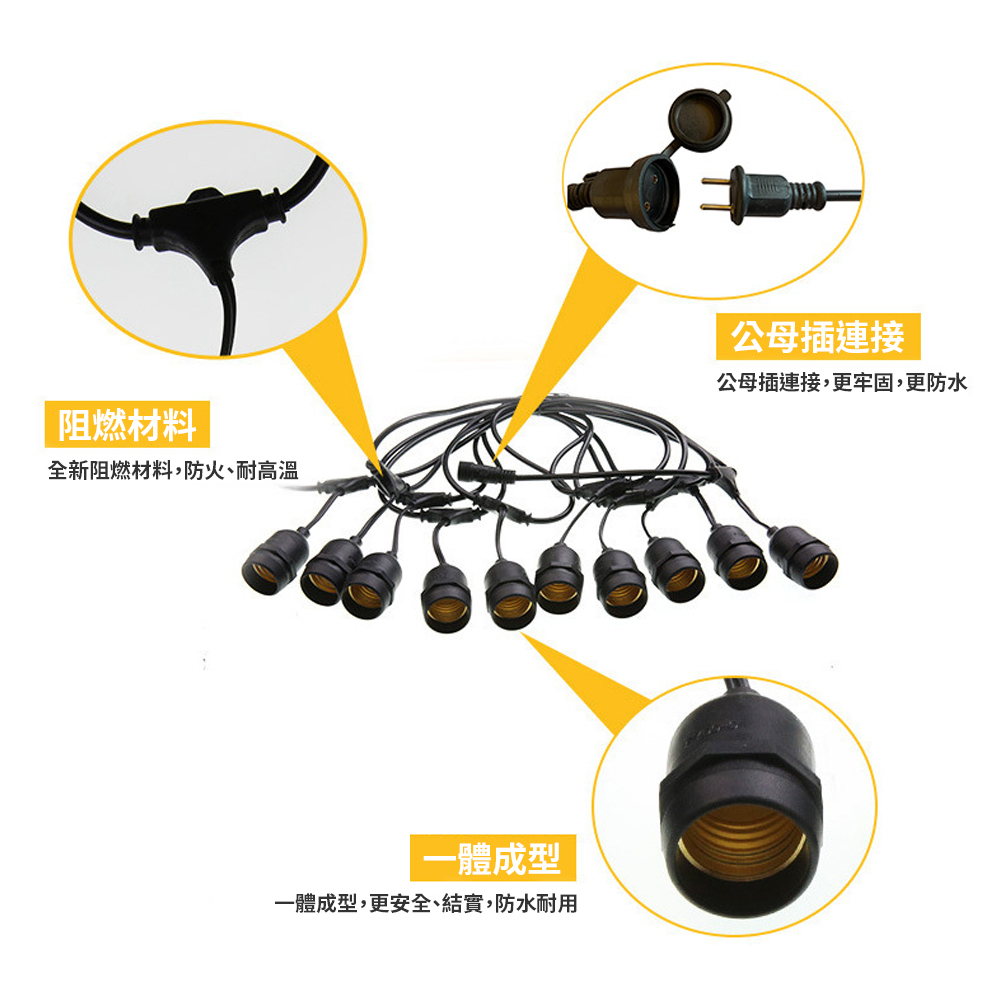 特克曼 露營戶外防水防風燈串 LED省電IP65防水 高品質