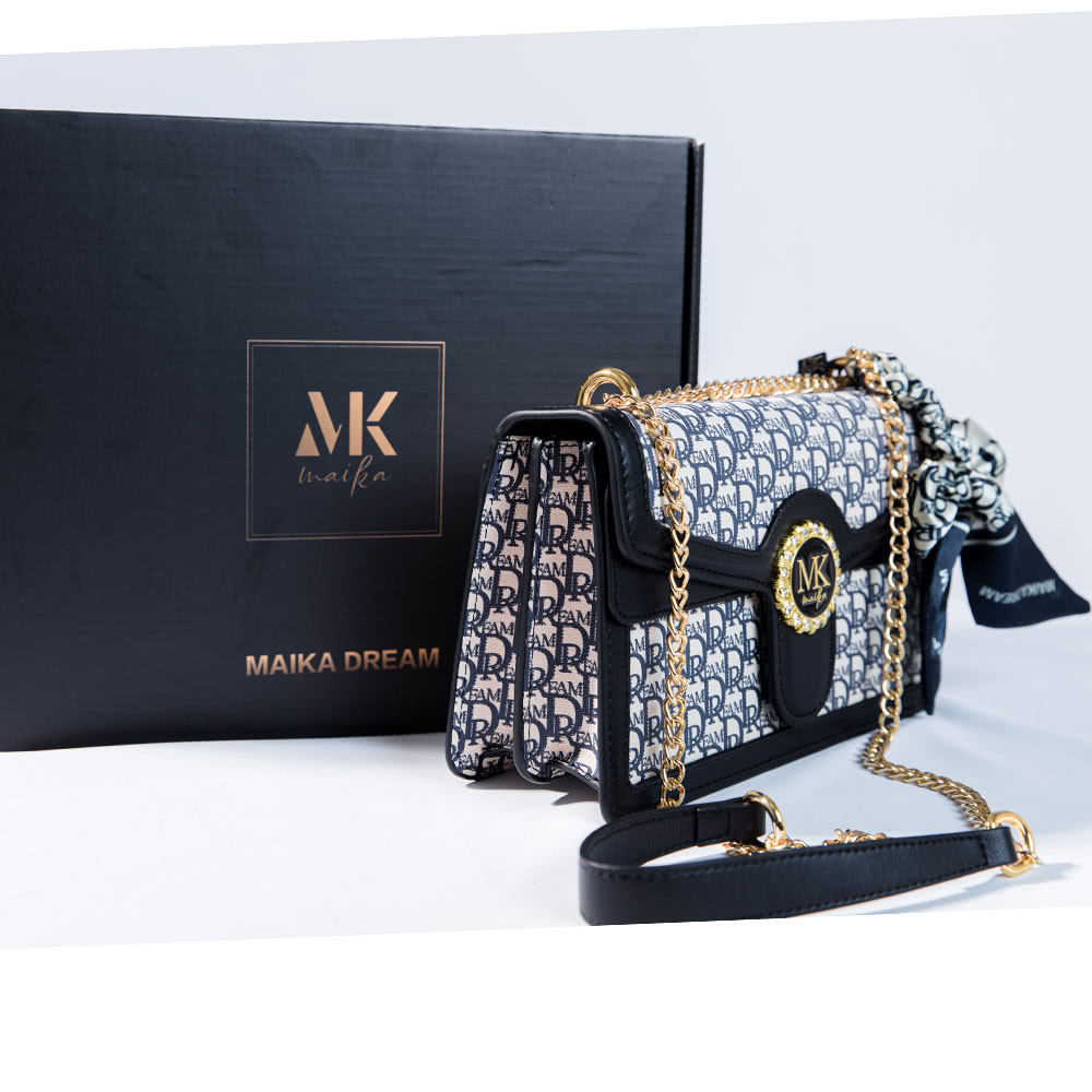MK 新款風琴小方包高級感時尚絲巾鏈條包單肩斜背包評價推薦