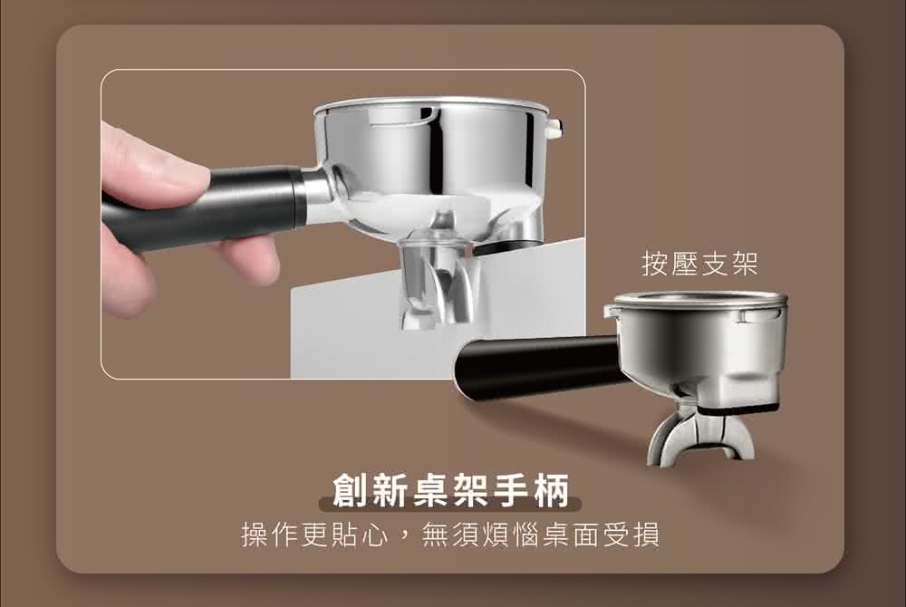 按壓支架 創新桌架手柄 操作更貼心,無須煩惱桌面受損 