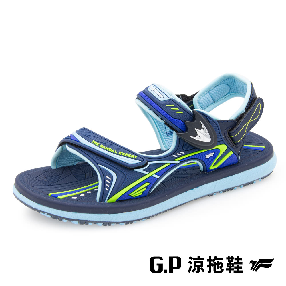 G.P 兒童休閒磁扣兩用涼拖鞋G9571B-藍色(SIZE: