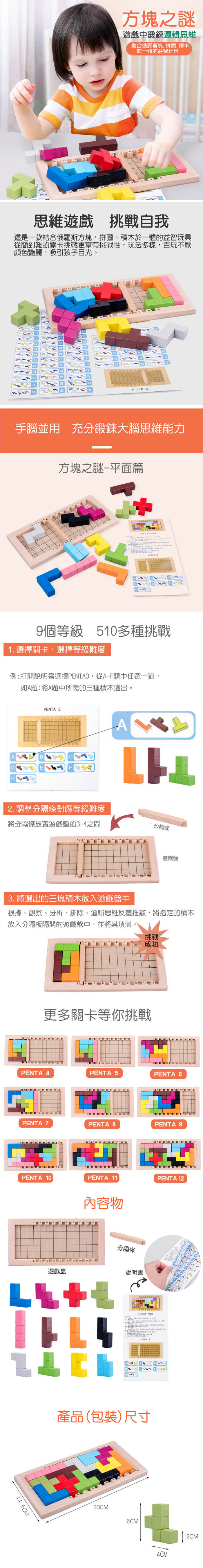 Jigsaw 兒童益智俄羅斯方塊數學邏輯益智積木玩具(兒童禮