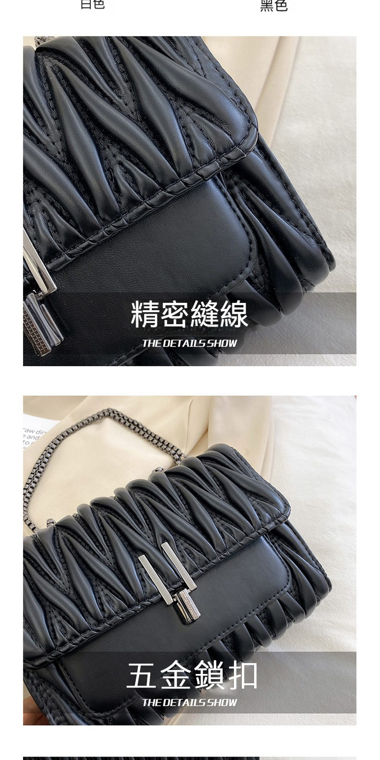 白色 精密縫線 五金鎖扣 黑色 