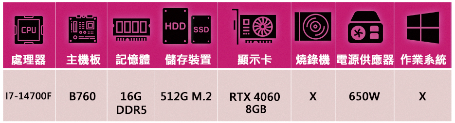 華碩平台 i7廿核GeForce RTX4060{三心之意C