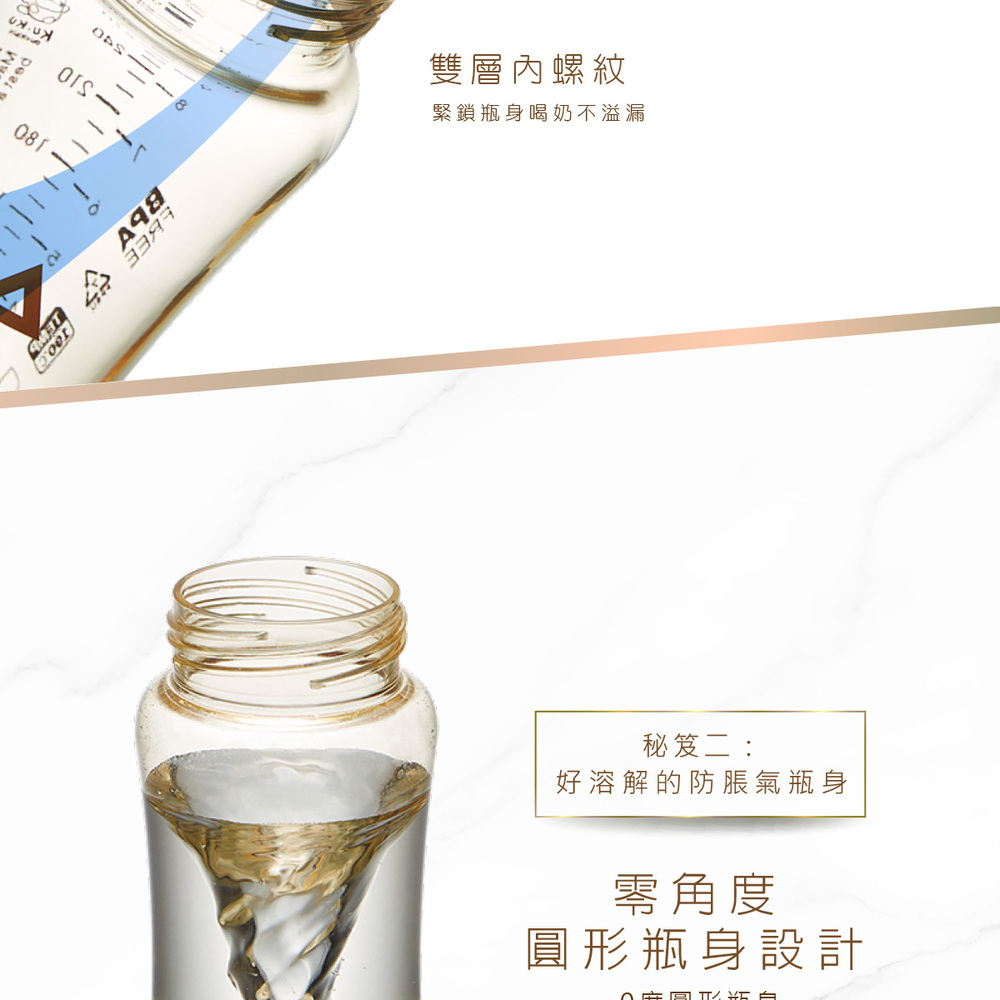緊鎖瓶身喝奶不溢漏