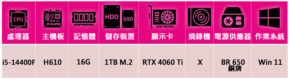 華碩平台 i5十核GeForce RTX4060Ti 8G 