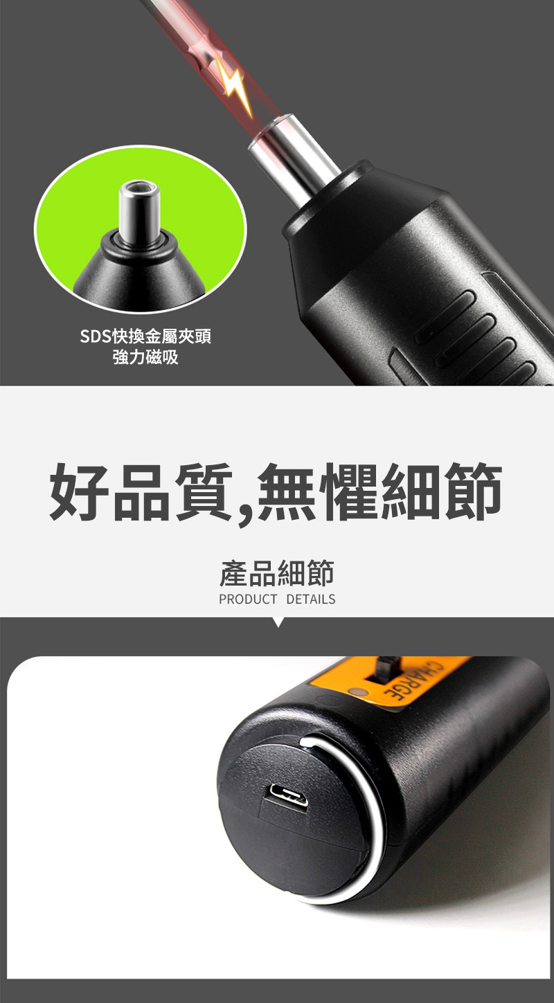 SDS快換金屬夾頭 強力磁吸 好品質,無懼細節 產品細節 