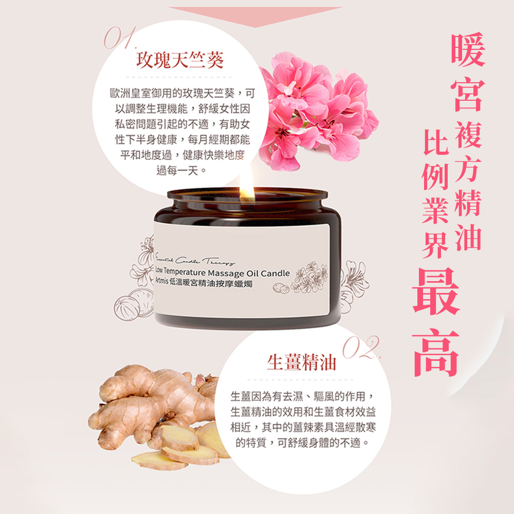 Atomis 低溫暖宮精油按摩蠟燭