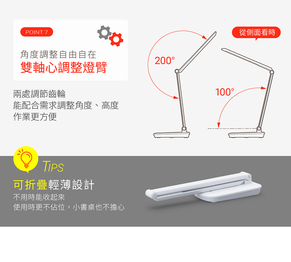 使用時更不佔位,小書桌也不擔心