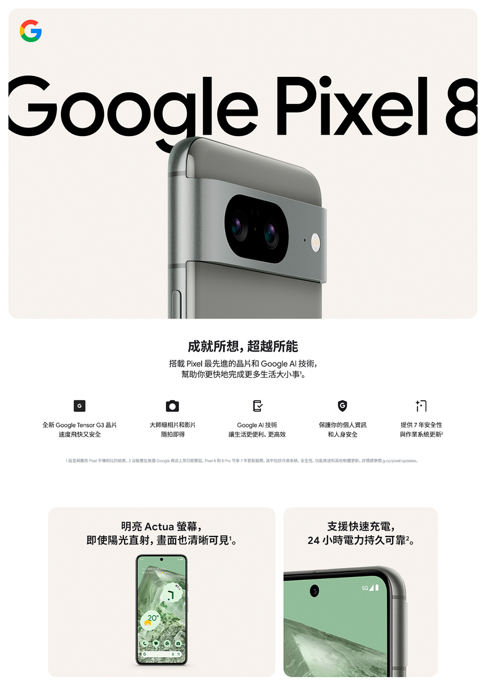 Google Pixel 8 6.2吋（8G/128G）優惠