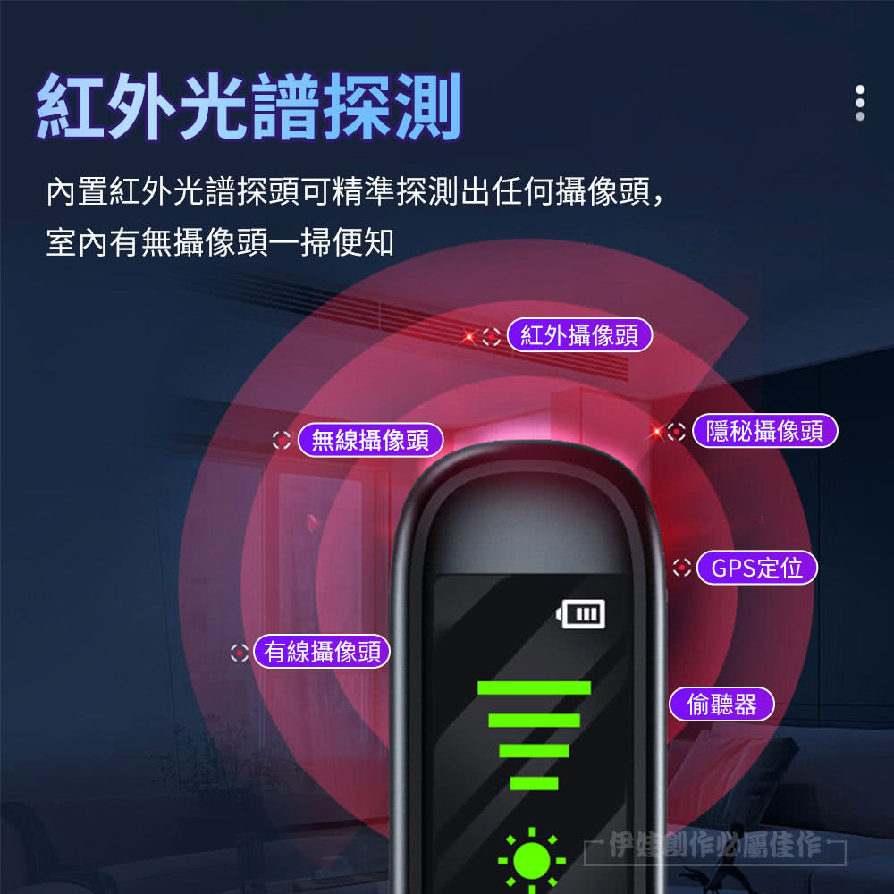 內置紅外光譜探頭可精準探測出任何攝像頭,