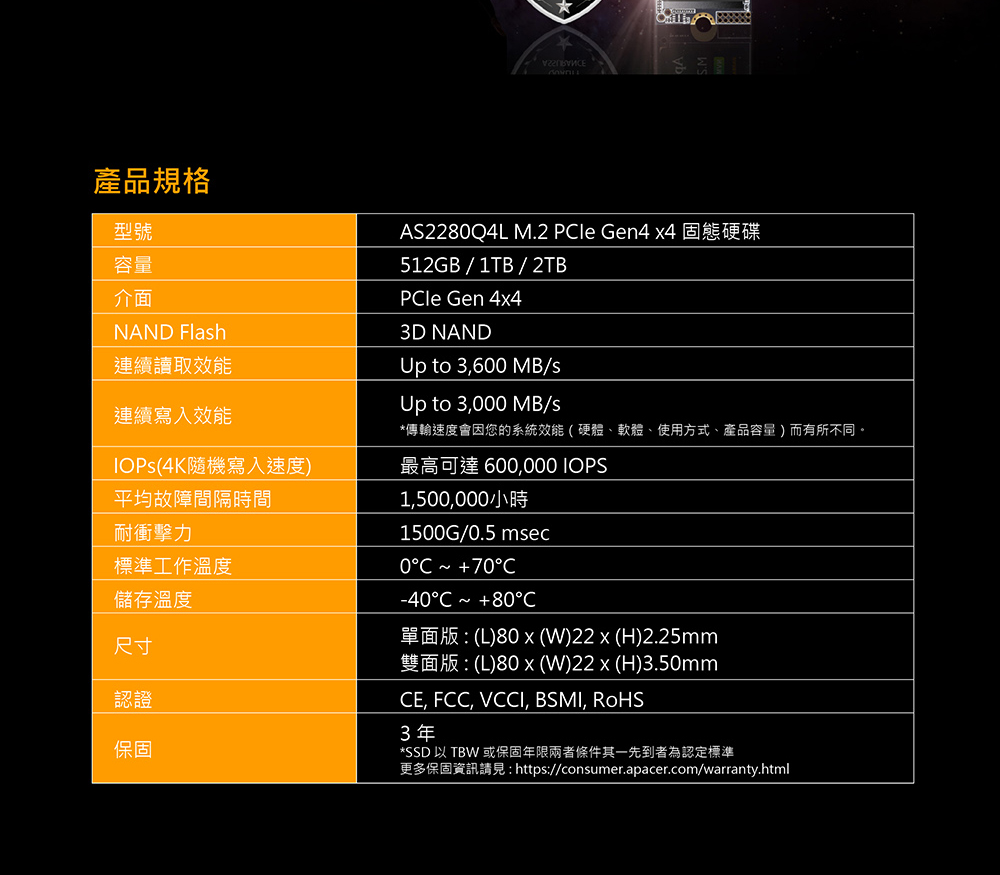 更多保固資訊請見httpsconsumer.apacer.comwarranty.html