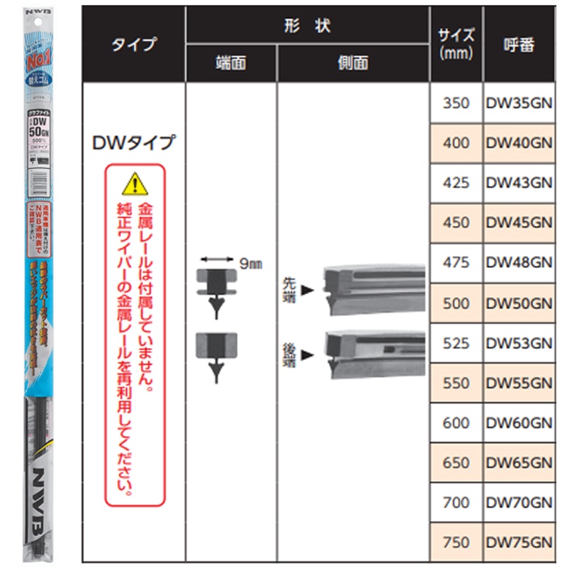 NWB 專用替換雨刷膠條26吋(DW65GN)折扣推薦