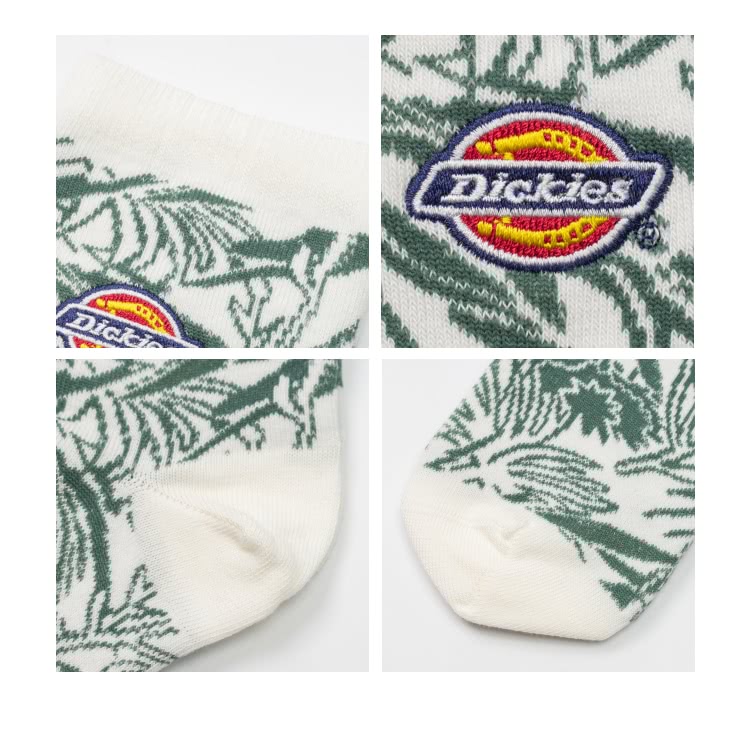 Dickies 男女款雲白色經典三色刺繡Logo滿版緹花設計