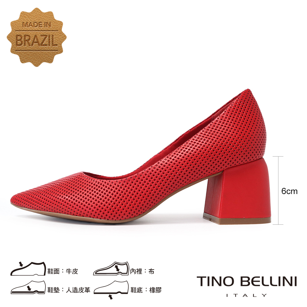 TINO BELLINI 貝里尼 巴西進口沖孔尖頭方跟鞋FW