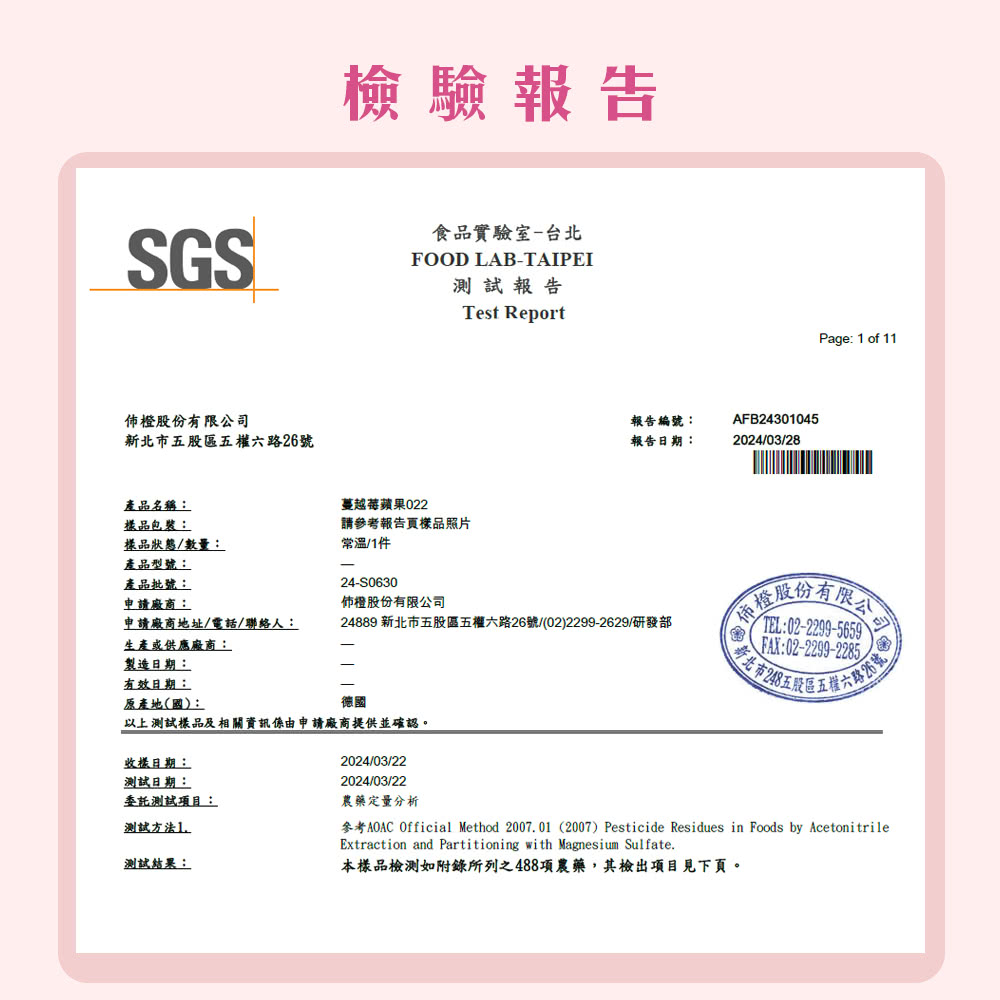 參考AOAC Official Method 2007.01 2007 Pesticide Residues in Foods by Acetonitrile