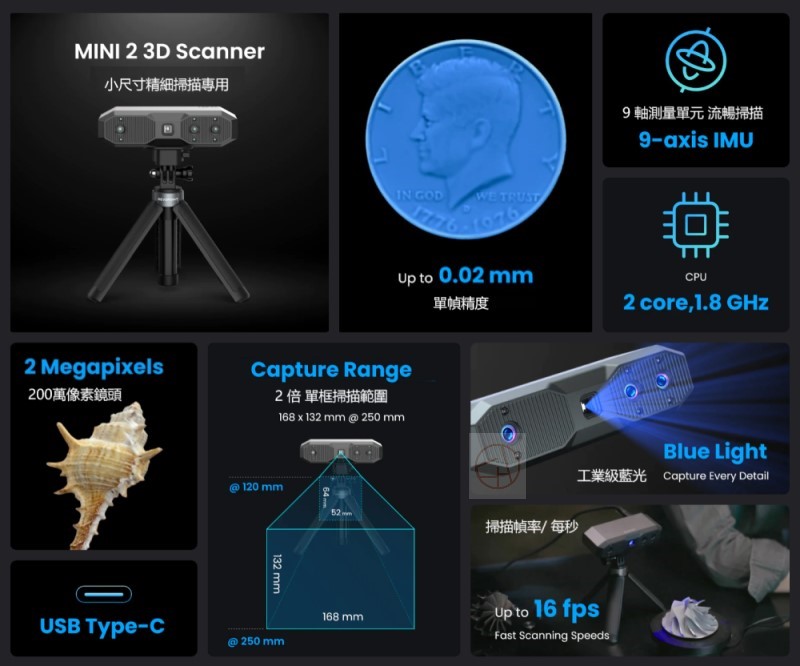 REVOPOINT 全新二代 Mini 2 豪華版_藍光3D