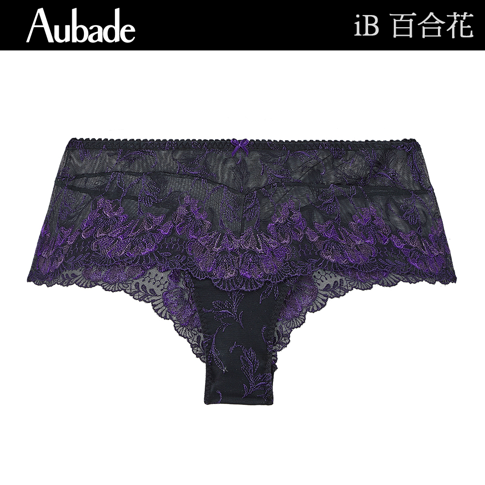 Aubade 百合花刺繡蕾絲平口褲 性感小褲 法國進口 女內