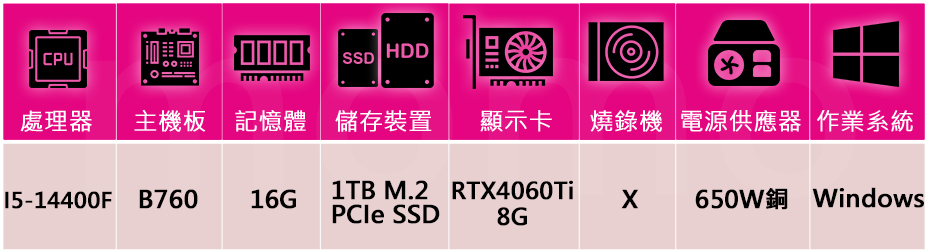 微星平台 i5十核GeForce RTX4060Ti Win