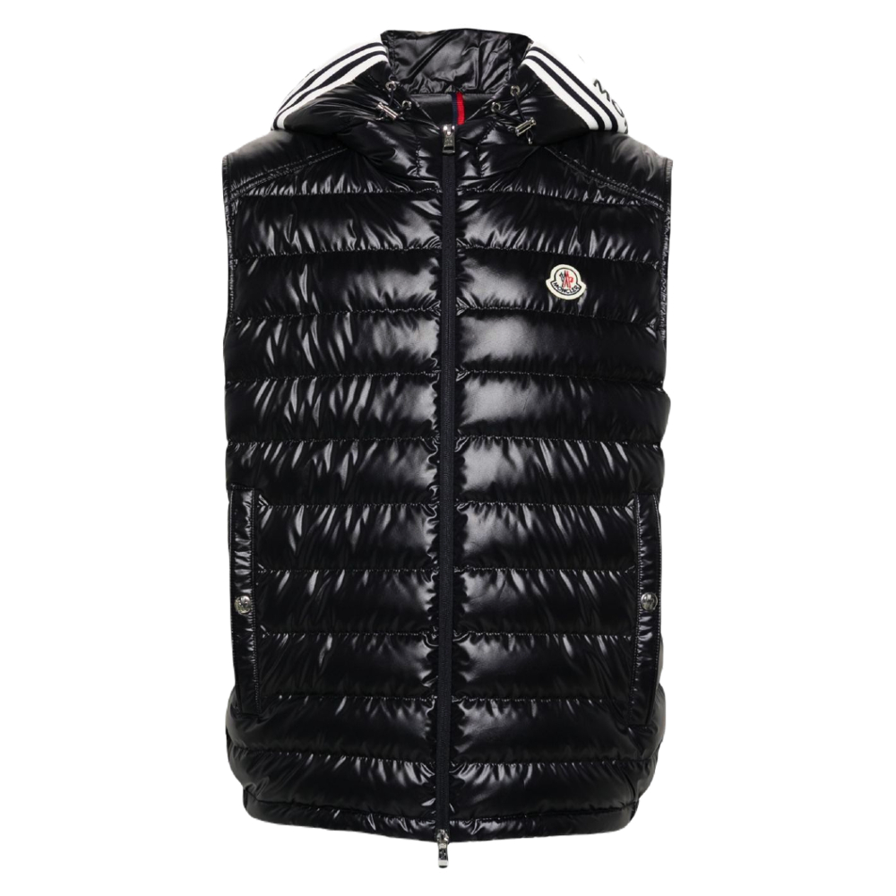 MONCLER 春夏新款 男款 CLAI 連帽羽絨背心-黑色