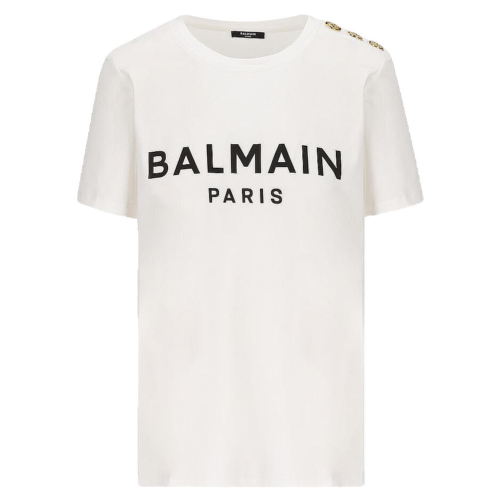 BALMAIN 女款 品牌LOGO 短袖T恤-白色(XS號、