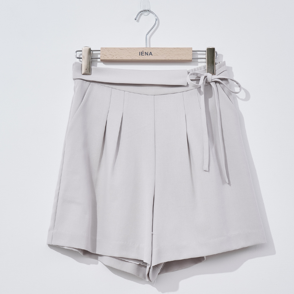 IENA 側綁帶造型短褲(#4278002 短褲 卡色/灰色
