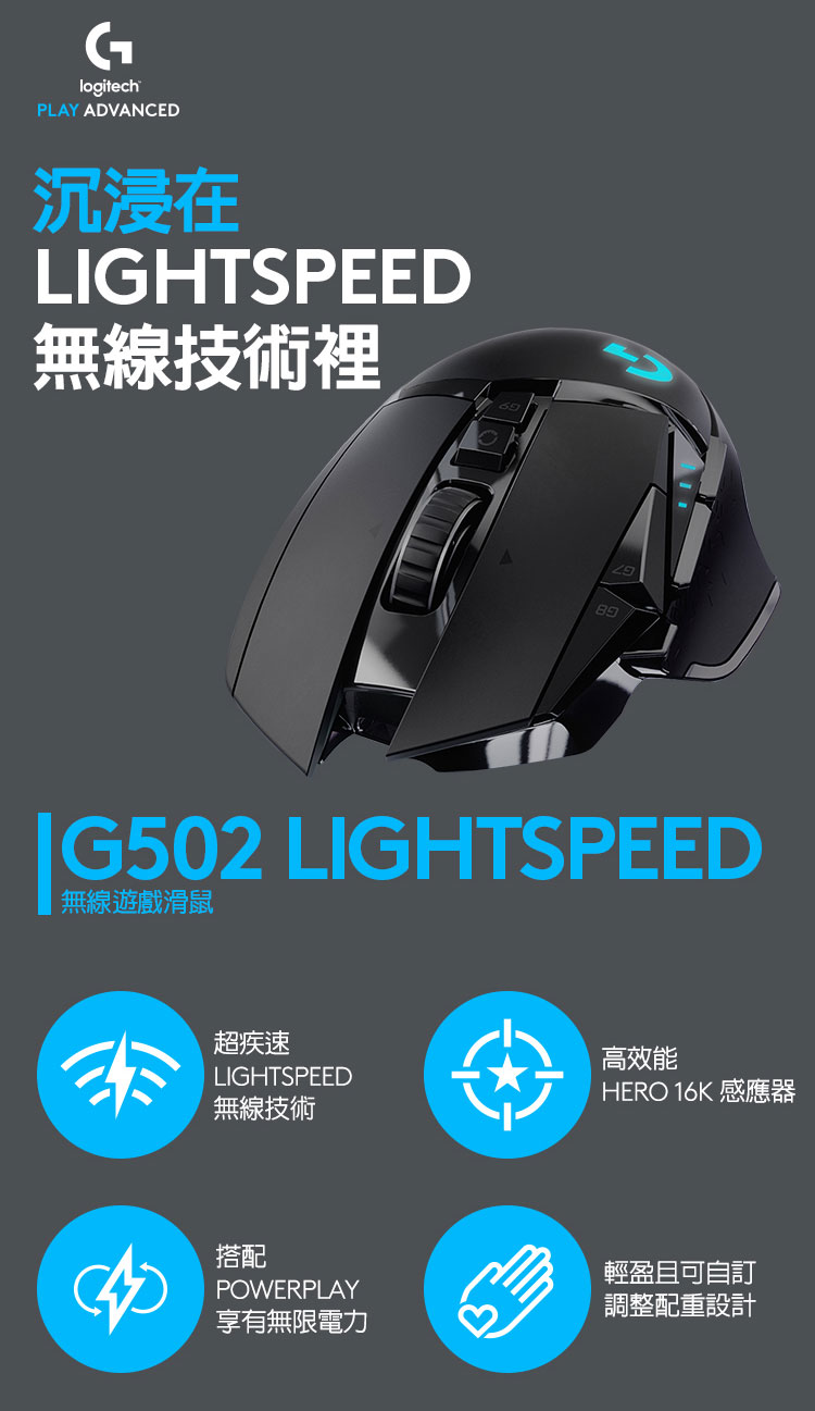 Logitech 羅技 G502 LIGHTSPEED 高效