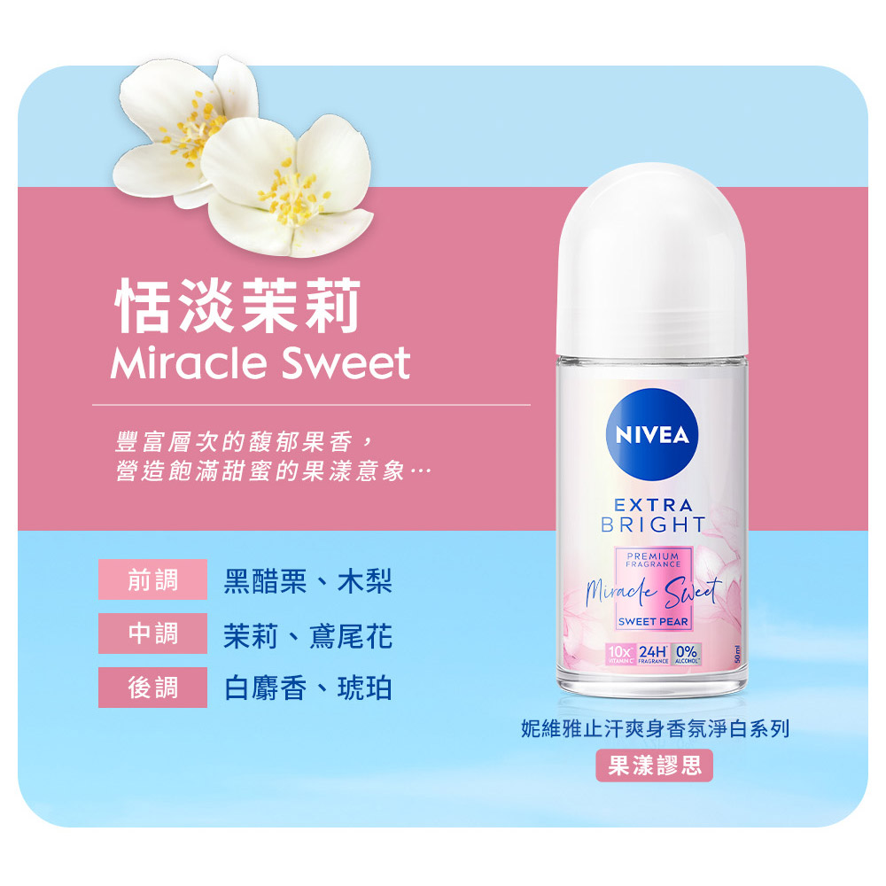 妮維雅止汗爽身香氛淨白系列