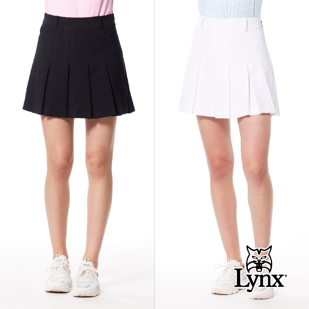 Lynx Golf 女款彈性舒適百摺裙後腰LOGO織帶設計隱
