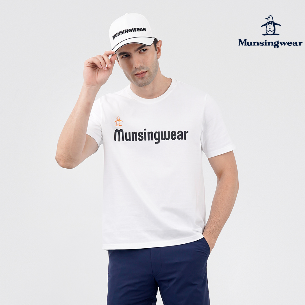 Munsingwear 企鵝牌 男款白色印花純棉舒適短袖T恤