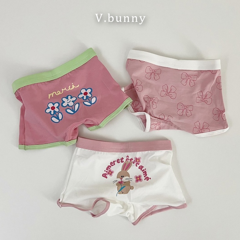韓國 V.Bunny 女童女孩100-160cm棉質內褲3件