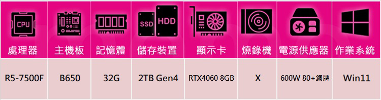 華碩平台 R5六核GeForce RTX 4060 Win1