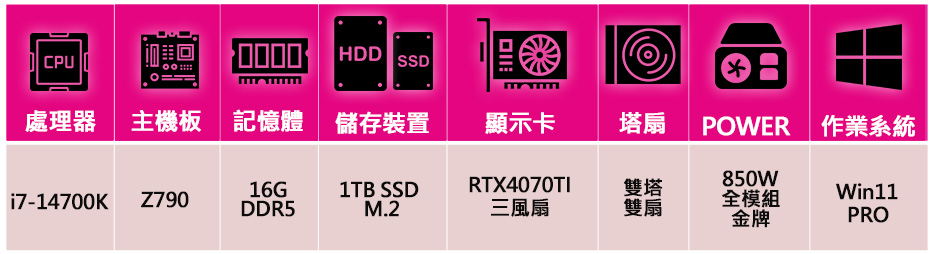華碩平台 i7二十核 ROG RTX4070TI WiN11