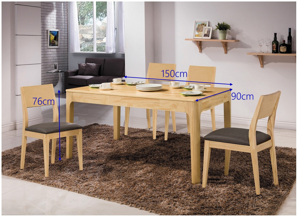 MUNA 家居 希芙5尺原木實木餐桌/A765/不含椅(桌子