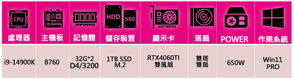 華碩平台 i9二四核 RTX4060TI WiN11P{改革